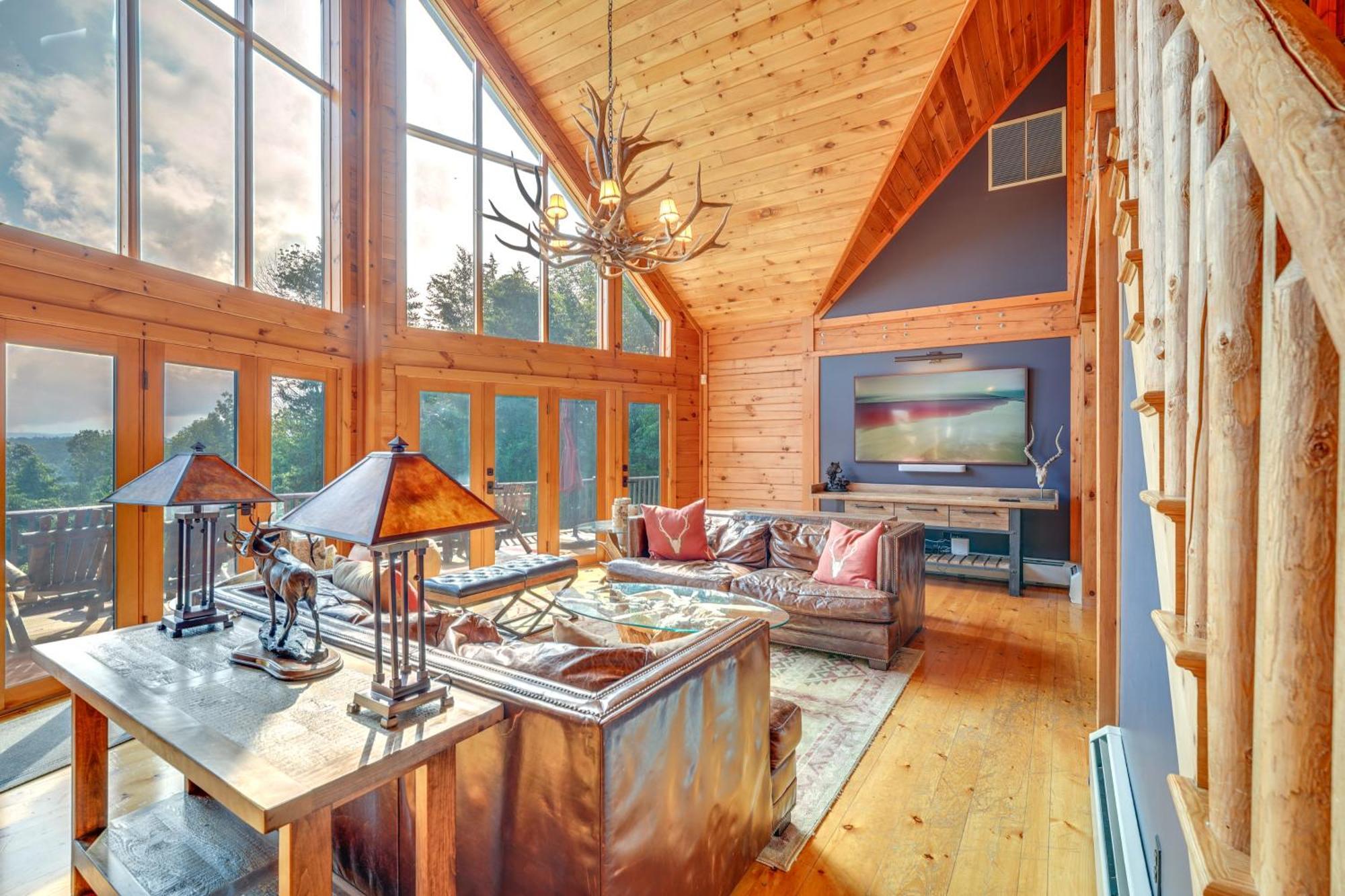 Luxury Log Cabin With Ev Charger And Mtn Views! Blairstown Εξωτερικό φωτογραφία