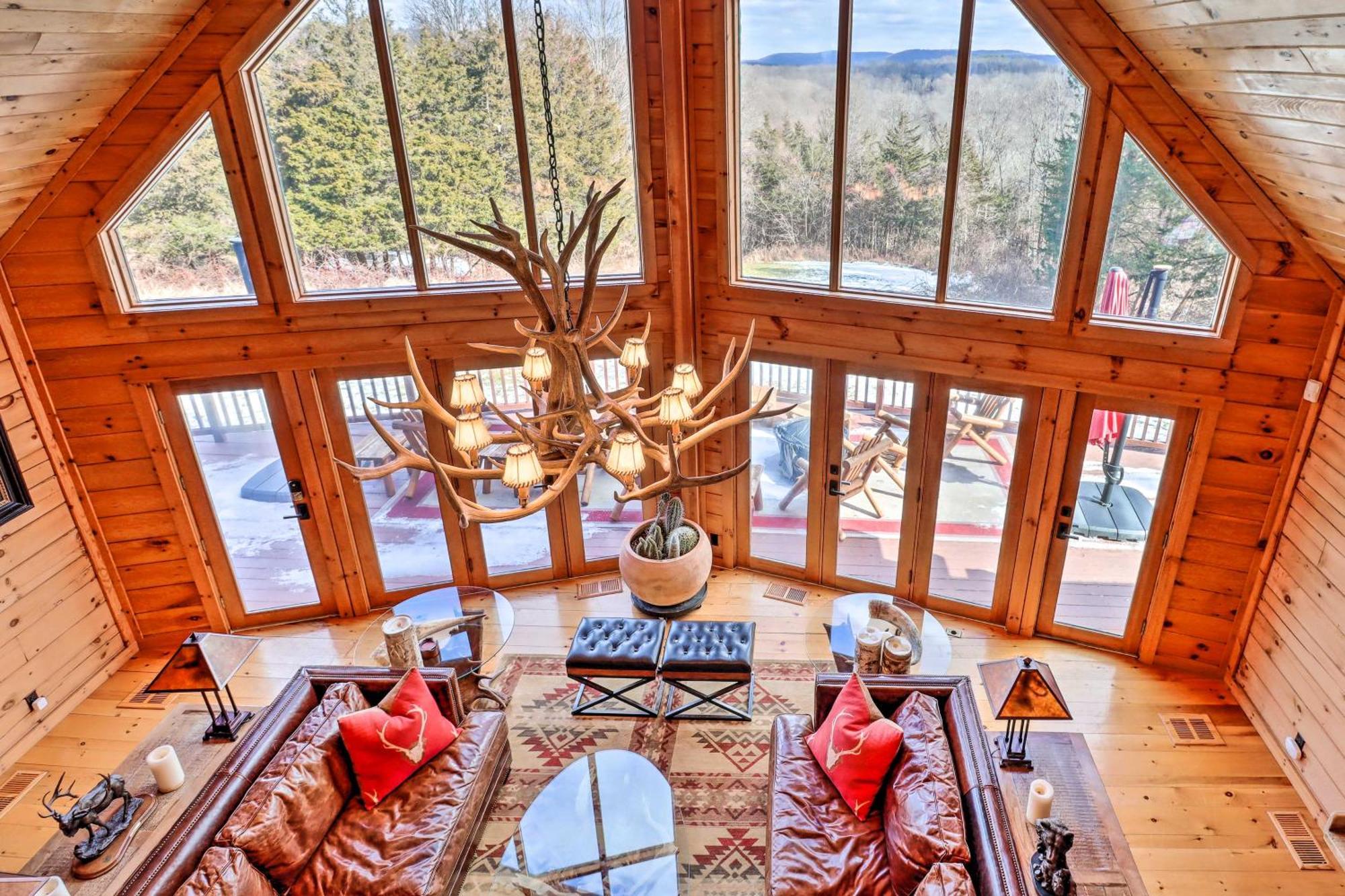 Luxury Log Cabin With Ev Charger And Mtn Views! Blairstown Εξωτερικό φωτογραφία